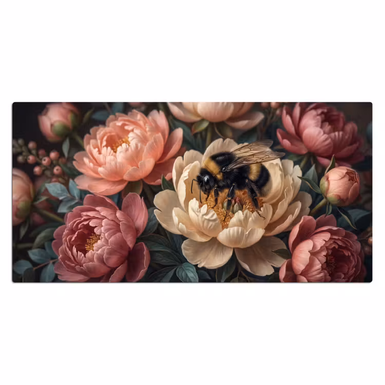 Bureau onderlegger - Bloemen - Insect - Natuur - Roze — 2