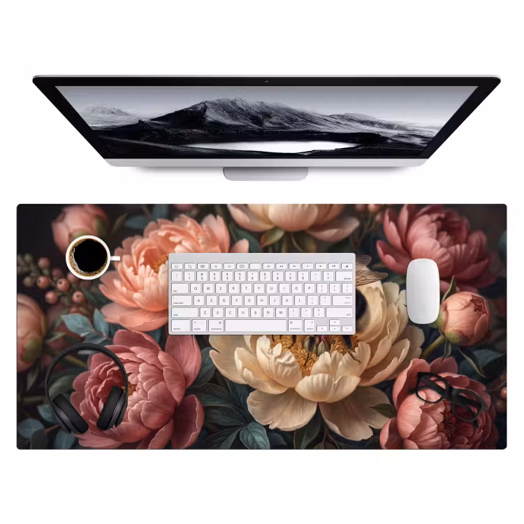 Bureau onderlegger - Bloemen - Insect - Natuur - Roze — 4