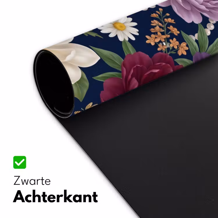 Bureau onderlegger - Bloemen - Parels - Decoratie - Modern - Blauw — 5
