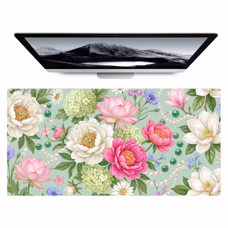 Bureau onderlegger - Bloemen - Patroon - Botanisch - Groen — 1