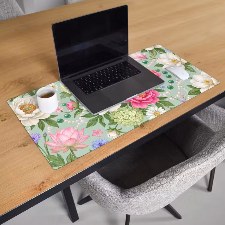 Bureau onderlegger - Bloemen - Patroon - Botanisch - Groen — 3