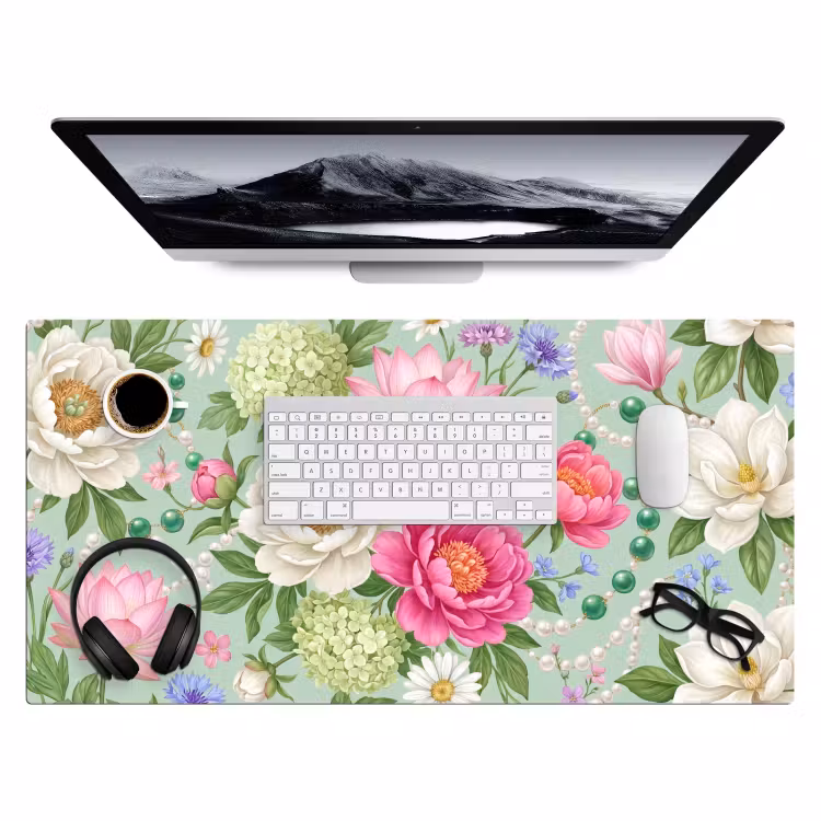Bureau onderlegger - Bloemen - Patroon - Botanisch - Groen — 4