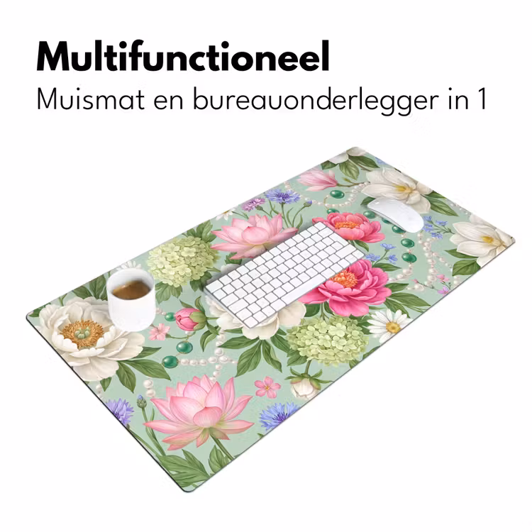 Bureau onderlegger - Bloemen - Patroon - Botanisch - Groen — 7