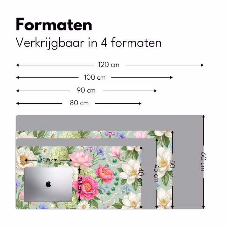 Bureau onderlegger - Bloemen - Patroon - Botanisch - Groen — 8