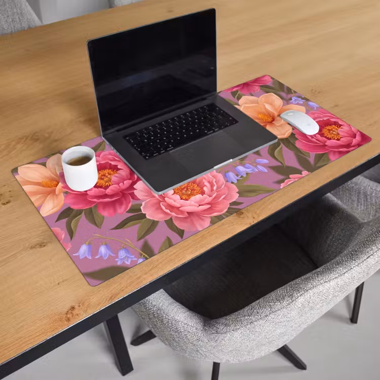 Bureau onderlegger - Bloemen - Patroon - Illustratie - Roze — 3