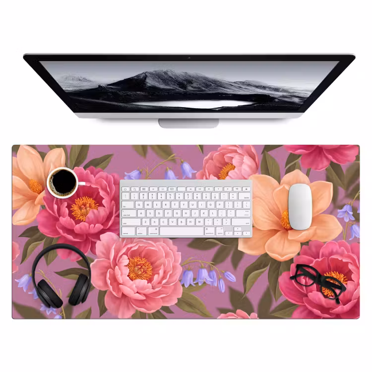 Bureau onderlegger - Bloemen - Patroon - Illustratie - Roze — 4