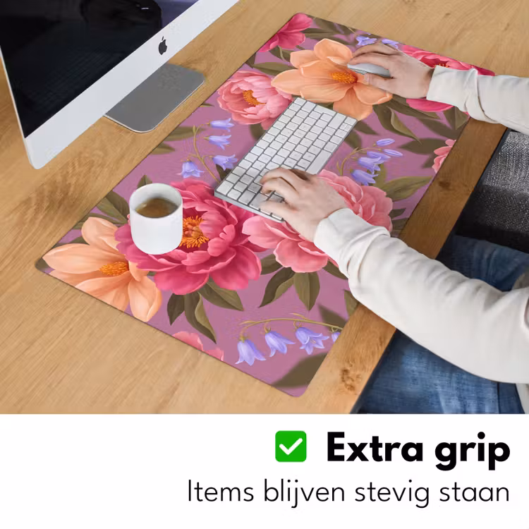 Bureau onderlegger - Bloemen - Patroon - Illustratie - Roze — 6