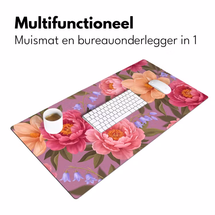 Bureau onderlegger - Bloemen - Patroon - Illustratie - Roze — 7