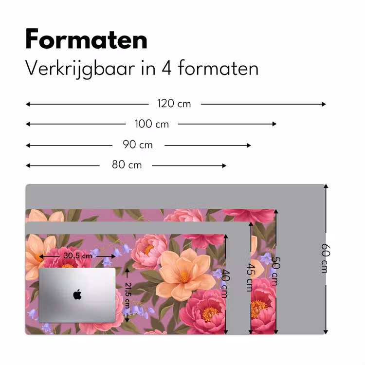 Bureau onderlegger - Bloemen - Patroon - Illustratie - Roze — 8