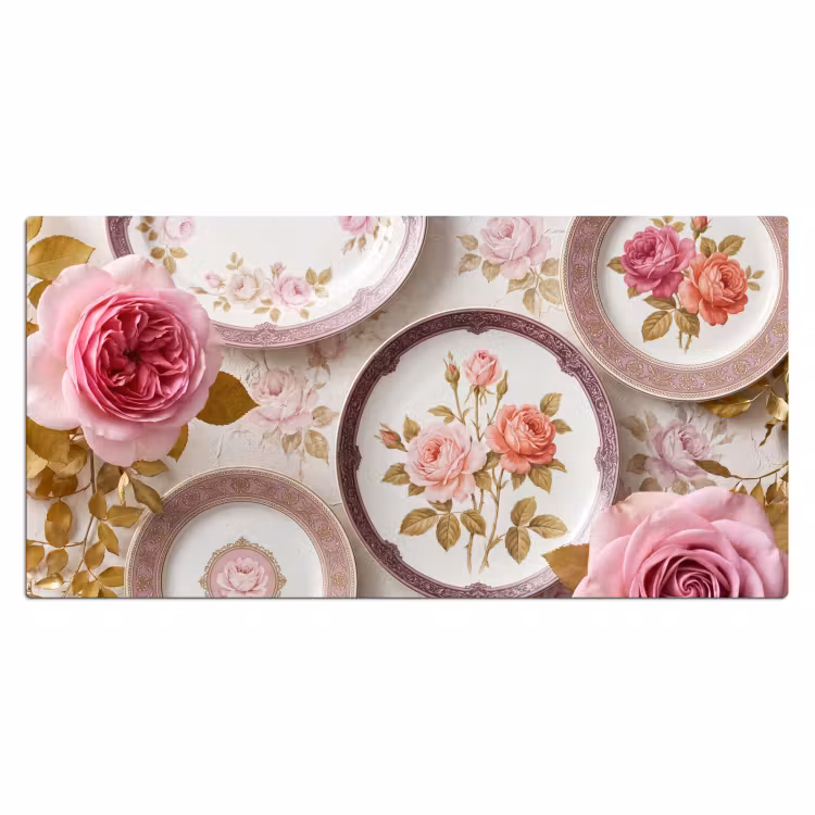 Bureau onderlegger - Bloemen - Patroon - Vintage - Roze - Decoratie — 2