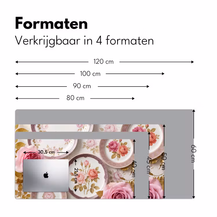 Bureau onderlegger - Bloemen - Patroon - Vintage - Roze - Decoratie — 8