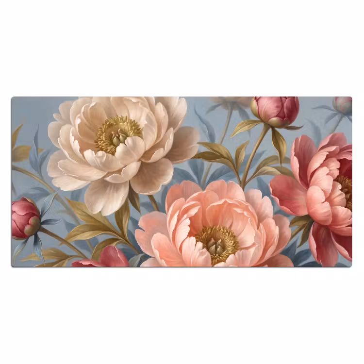 Bureau onderlegger - Bloemen - Roze - Beige - Modern - Natuur — 2