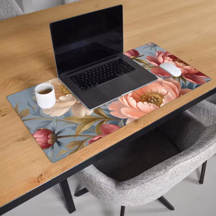 Bureau onderlegger - Bloemen - Roze - Beige - Modern - Natuur — 3