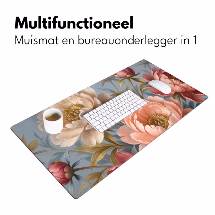 Bureau onderlegger - Bloemen - Roze - Beige - Modern - Natuur — 7