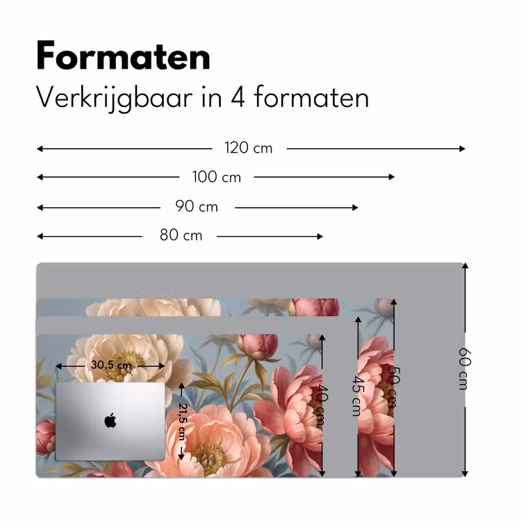 Bureau onderlegger - Bloemen - Roze - Beige - Modern - Natuur — 8
