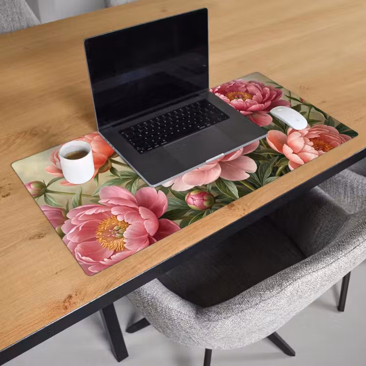 Bureau onderlegger - Bloemen - Roze - Klassiek - Gedetailleerd - Natuur — 3