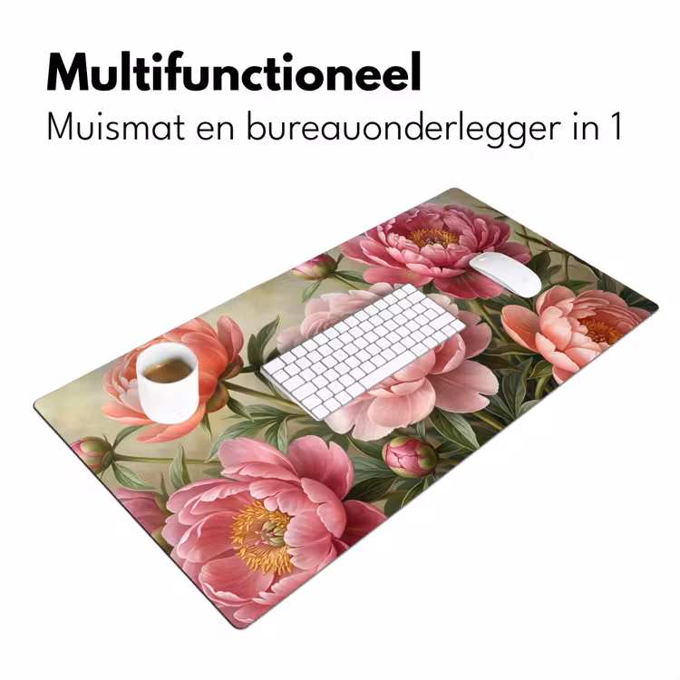 Bureau onderlegger - Bloemen - Roze - Klassiek - Gedetailleerd - Natuur — 7