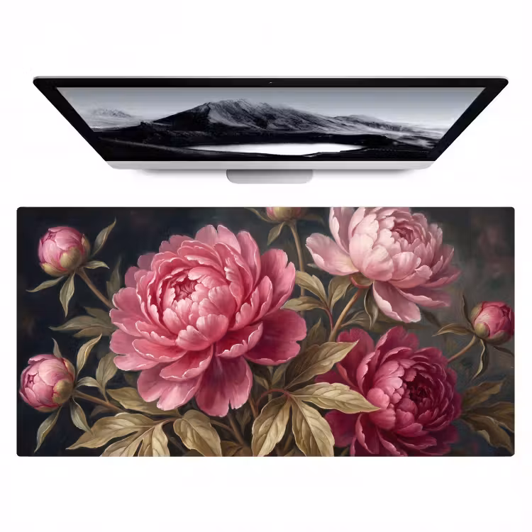 Bureau onderlegger - Bloemen - Roze - Klassiek - Natuur — 1