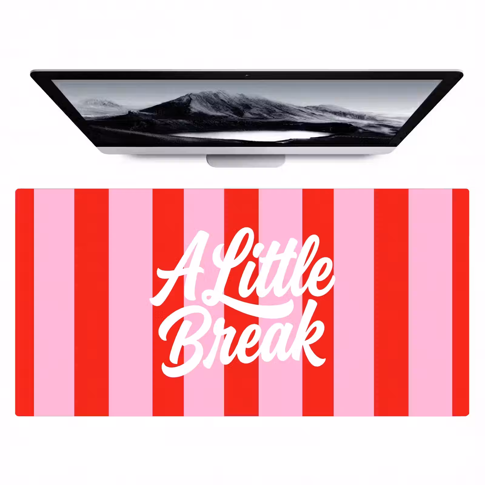 Bureau onderlegger - A Little Break - Strepen - Rood - Roze — 1