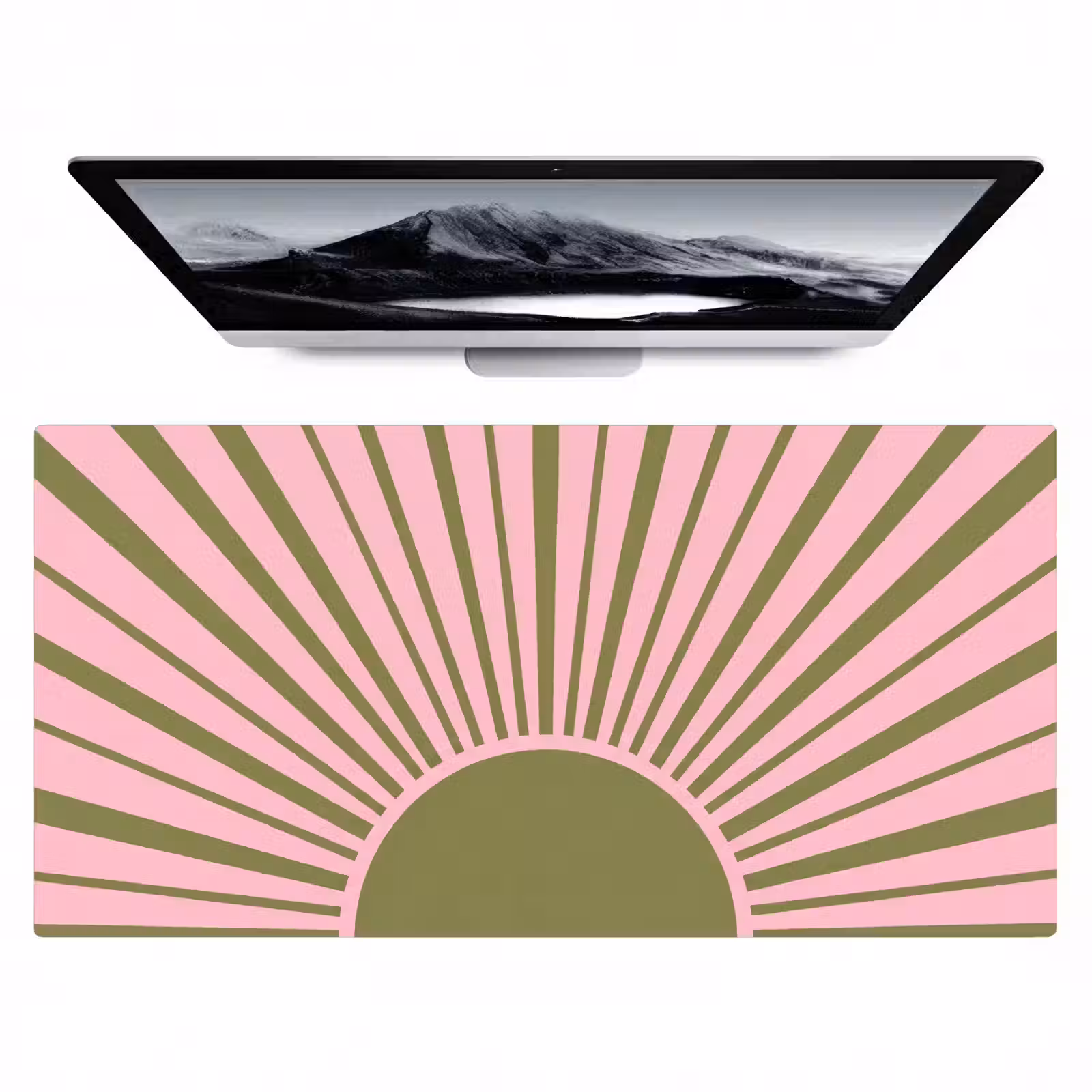 Bureau onderlegger - Abstract - Stralen - Grafisch - Roze - Groen — 1