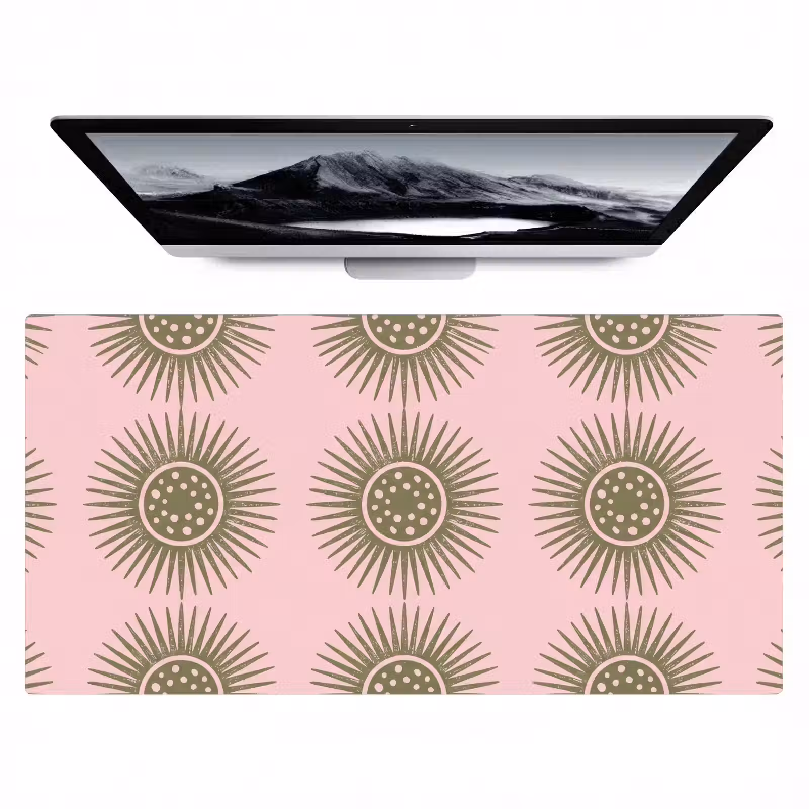 Bureau onderlegger - Bloemen - Patroon - Abstract - Roze - Groen — 1