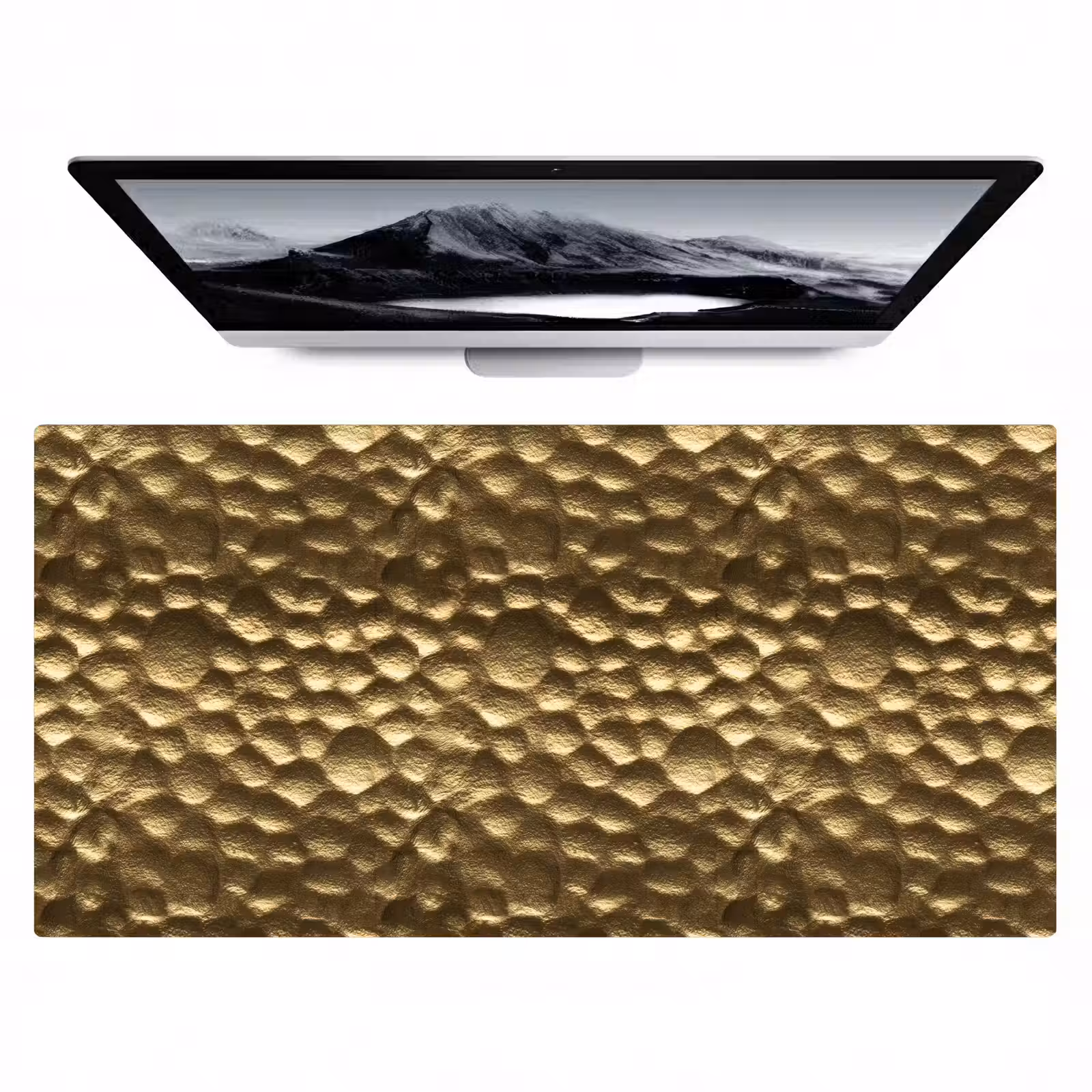 Bureau onderlegger - Gehamerd - Reliëf - Textuur - Bronsgoud — 1