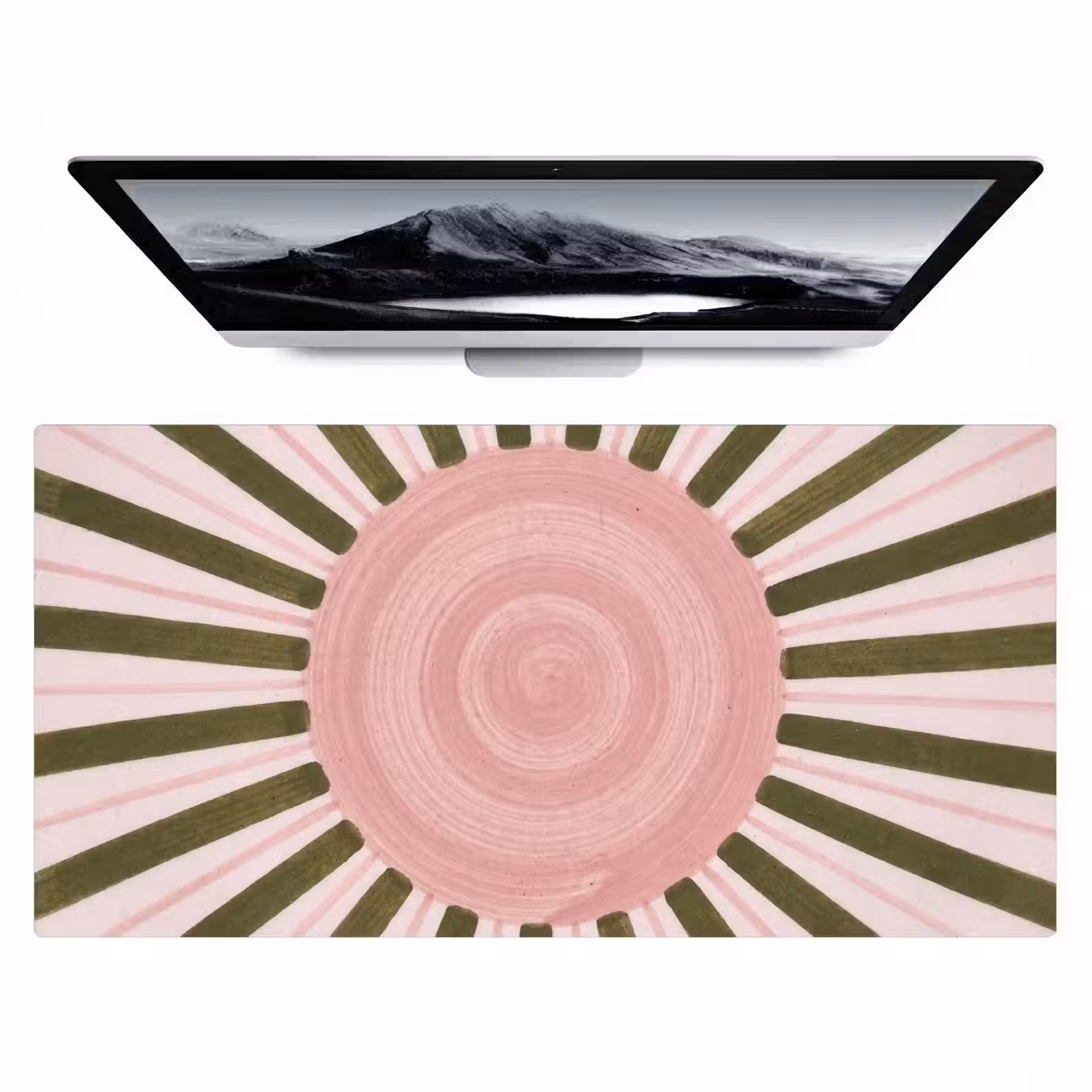 Bureau onderlegger - Patroon - Cirkel - Stralen - Abstract - Roze — 1