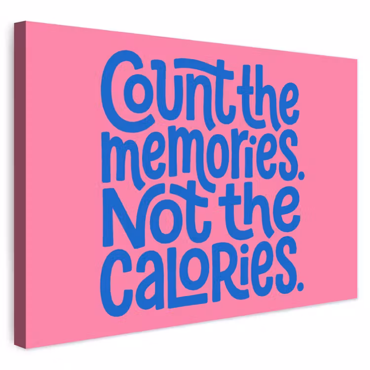 Buiten canvas - Memories - Roze - Blauw - Quote — 1