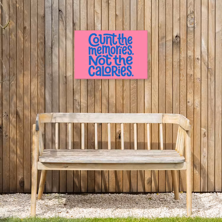 Buiten canvas - Memories - Roze - Blauw - Quote — 3