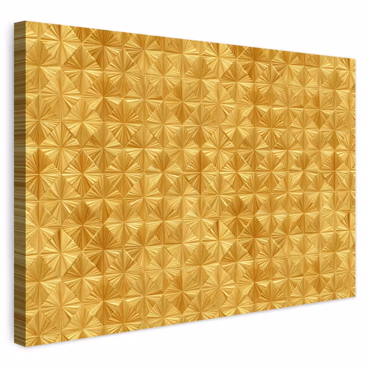 Buiten canvas - Tegels - Geometrisch - Reliëf - Goud — 1