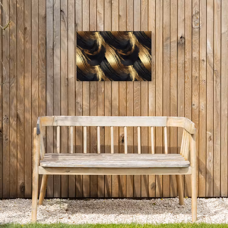 Buiten canvas - Verfstreken - Abstract - Goud - Zwart — 3
