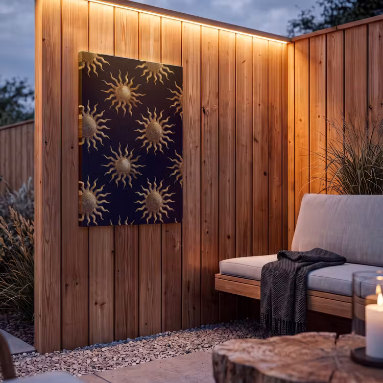 Buiten canvas - Zon - Patroon - Luxe - Goud - Zwart — 4