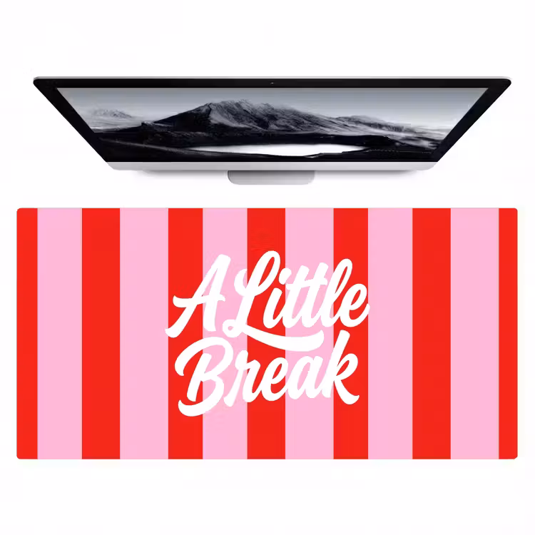 Bureau onderlegger - A Little Break - Strepen - Rood - Roze — 1