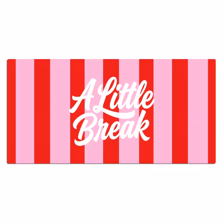 Bureau onderlegger - A Little Break - Strepen - Rood - Roze — 2