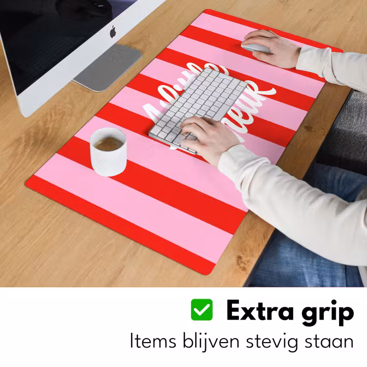 Bureau onderlegger - A Little Break - Strepen - Rood - Roze — 6