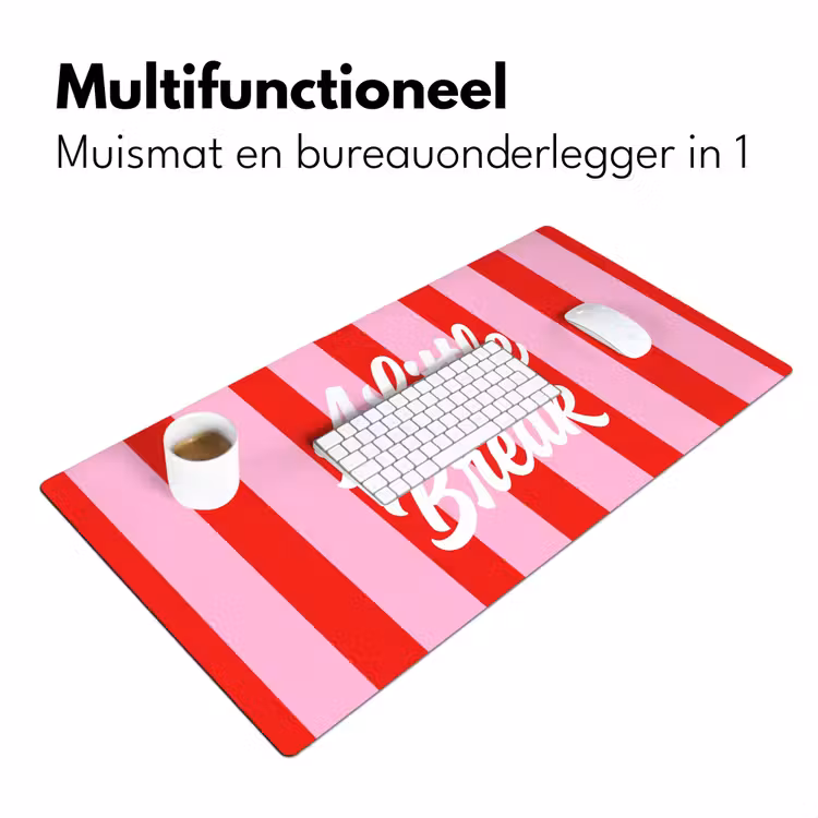 Bureau onderlegger - A Little Break - Strepen - Rood - Roze — 7