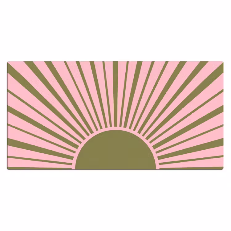 Bureau onderlegger - Abstract - Stralen - Grafisch - Roze - Groen — 2
