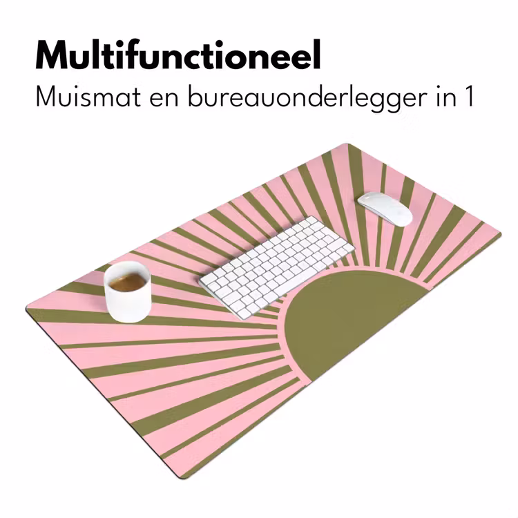Bureau onderlegger - Abstract - Stralen - Grafisch - Roze - Groen — 7