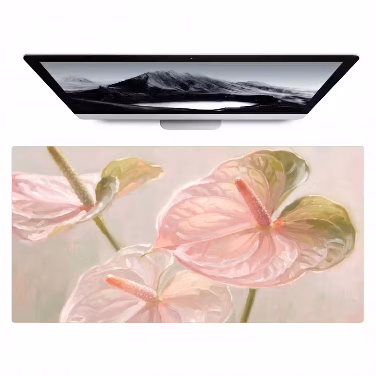 Bureau onderlegger - Bloemen - Pastel - Abstract - Natuur - Groen — 1