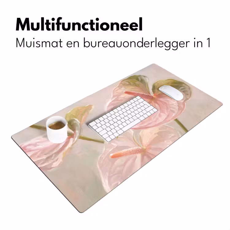 Bureau onderlegger - Bloemen - Pastel - Abstract - Natuur - Groen — 7