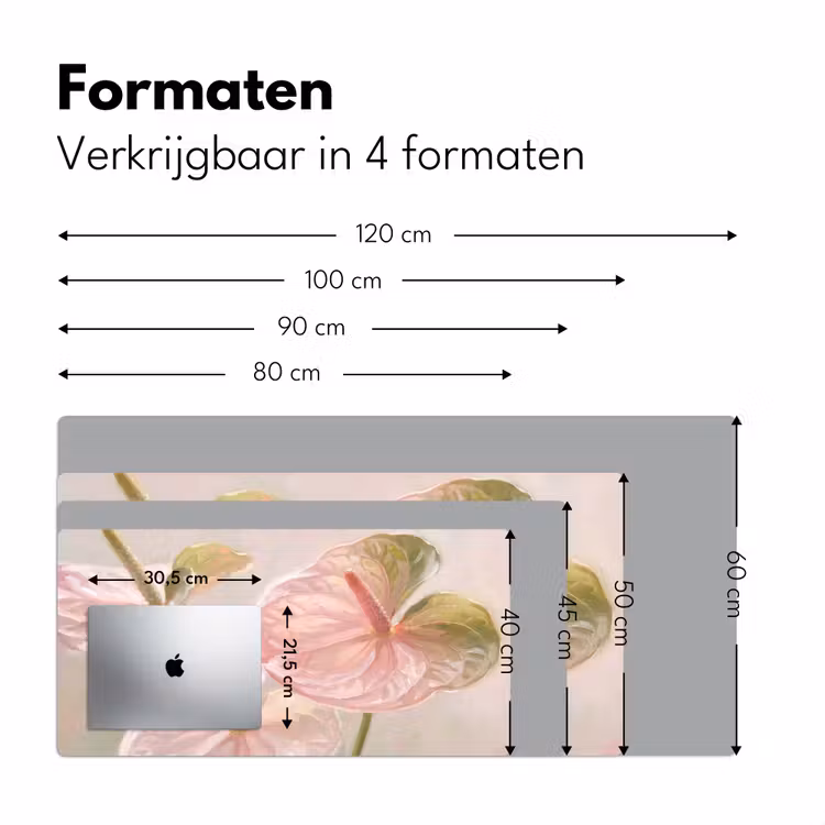 Bureau onderlegger - Bloemen - Pastel - Abstract - Natuur - Groen — 8