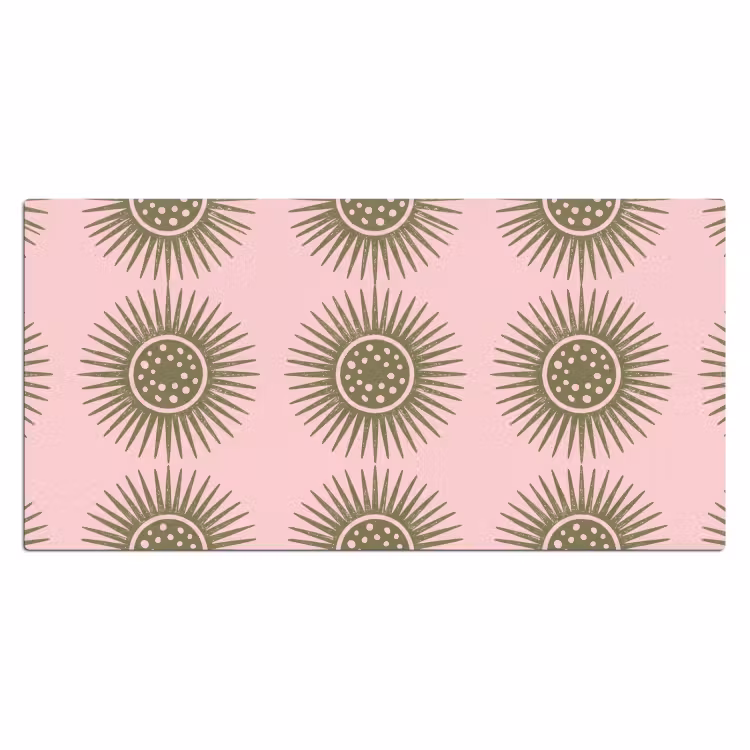 Bureau onderlegger - Bloemen - Patroon - Abstract - Roze - Groen — 2