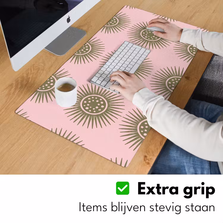 Bureau onderlegger - Bloemen - Patroon - Abstract - Roze - Groen — 6