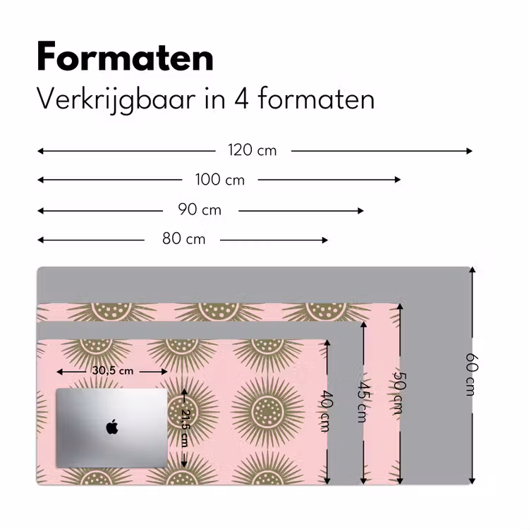 Bureau onderlegger - Bloemen - Patroon - Abstract - Roze - Groen — 8