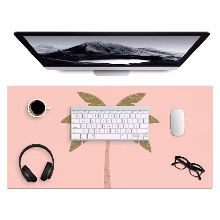 Bureau onderlegger - Boom - Palm - Natuur - Illustratie - Roze — 4