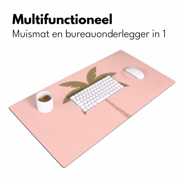Bureau onderlegger - Boom - Palm - Natuur - Illustratie - Roze — 7