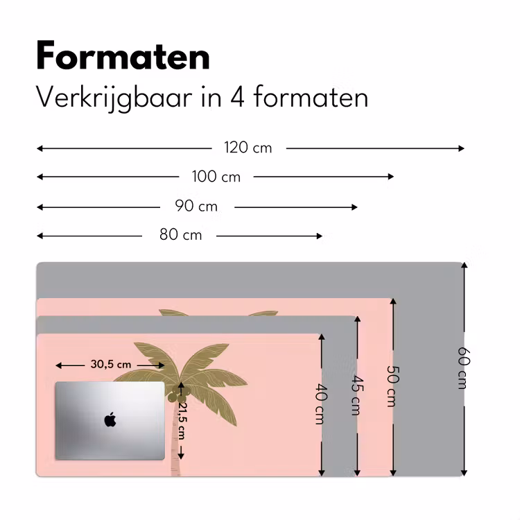 Bureau onderlegger - Boom - Palm - Natuur - Illustratie - Roze — 8