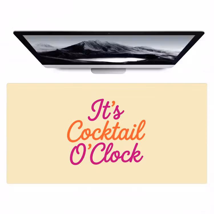 Bureau onderlegger - Cocktail O'Clock - Geel - Retro — 1