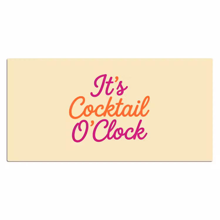 Bureau onderlegger - Cocktail O'Clock - Geel - Retro — 2