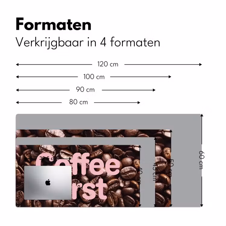 Bureau onderlegger - Coffee First - Koffiebonen - Roze — 8